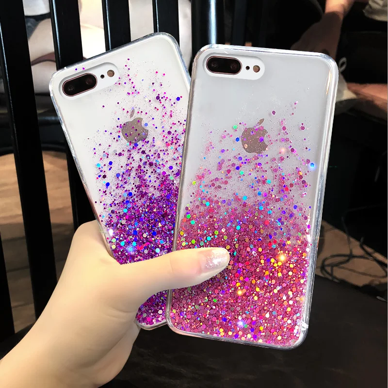 Чехол для телефона ForiPhone 7 8 Plus X XR XS MAX Милые силиконовые Роскошные блестящие