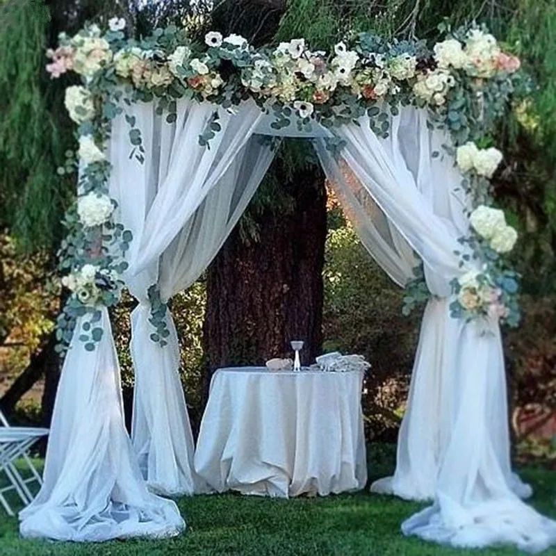 Rollo de Organza de tul para boda, hilo de cristal puro para decoración de boda, eventos, fiesta, rosa de tul, 5M/10M