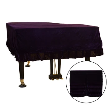 

Soft Anti Scratch Gold Velvet Protective Triangle Piano Cover Decorated Dirt Resistant Dustproof Macrame Washable Practical Home