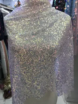 

on sale african sequins lace fabric with colorful materia jOY-32013fashion african tulle lace fabric with flowers new arrival