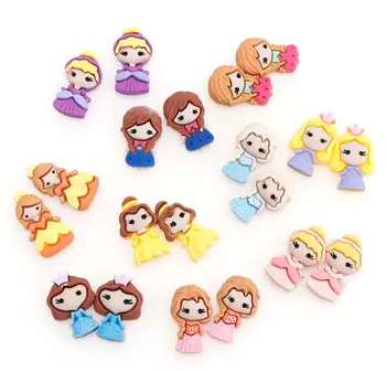 

Wholesale kawaii Resin Flatback Cartoon Princess Embellishments For Scrapbooking Accessories Home Decration
