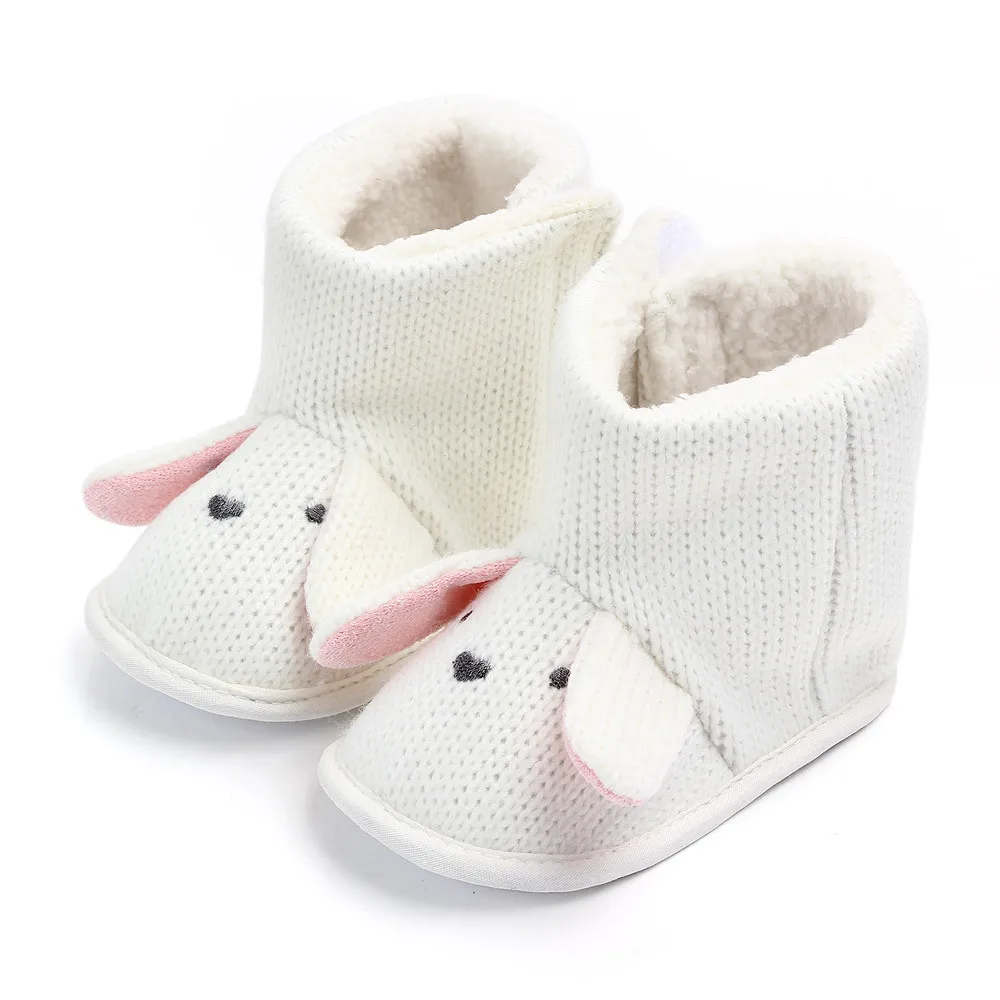 Детские зимние ботинки для малышей; обувь для новорожденных с милым медведем из мультфильма; обувь для маленьких мальчиков и девочек; обувь для первых шагов; очень теплые зимние ботинки - Цвет: ZY0247W