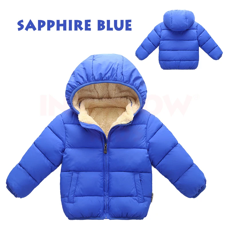 INPEPNOW Fleece Winter Parkas Kids Jackets for Girls Boys Warm Winter Coat Children's Coat Baby Girls Clothes Outerwear Overcoat