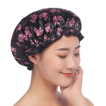 

Waterproof Double Layers Shower Caps Cute Dots Printed Shower Cap for Women