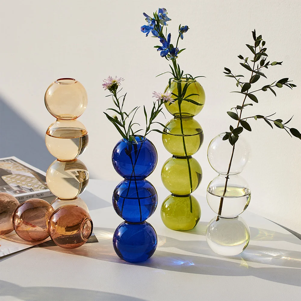 Glass Container Vase Flower Pot Decoration Nordic Home Living Room | Дом и сад