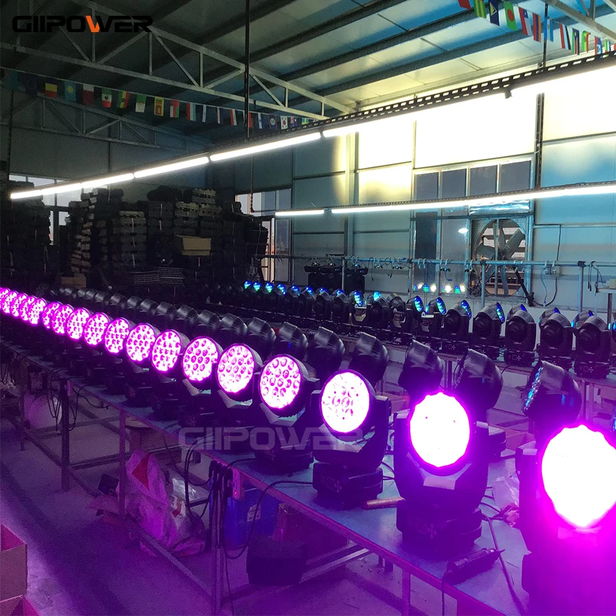 2pcs Wash Lyre 19X15W Zoom Wash Moving head light Lyre Wash 19x15w Zoom CTO Mac Aura Moving Head Wash Light Dmx flightcase 6