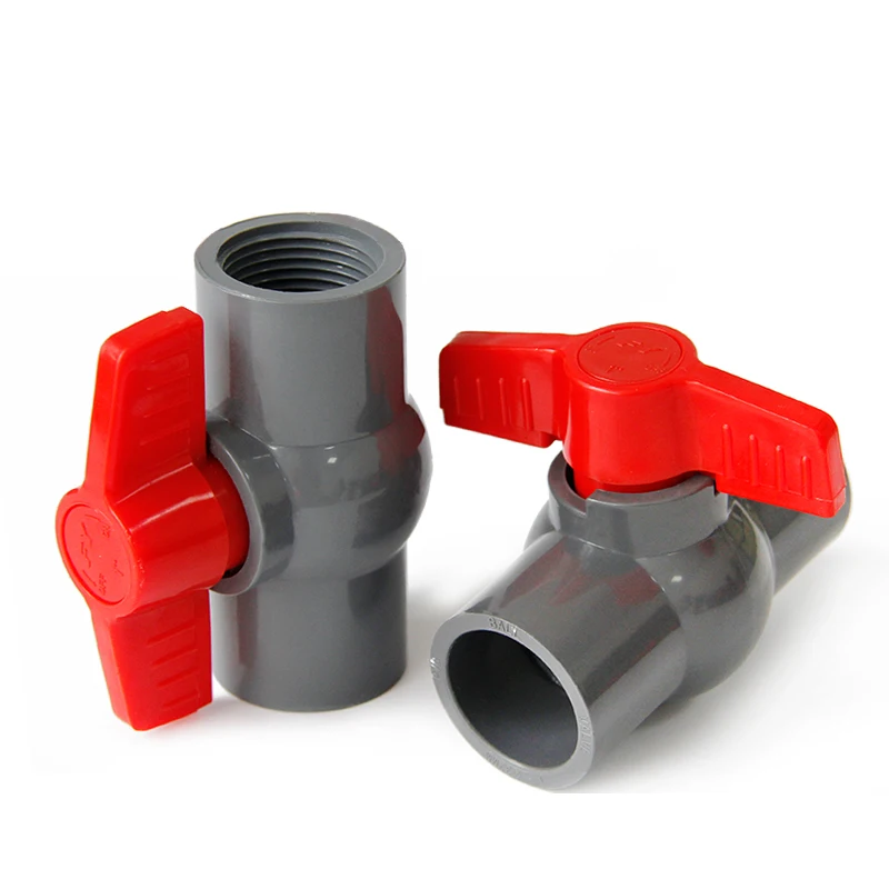 PVC 볼 밸브 미터법 20mm-160mm, BSP 암나사 1/2 인치-3 인치 PVC 파이프 피팅, 정원 관개 수도관 어댑터, 1 개