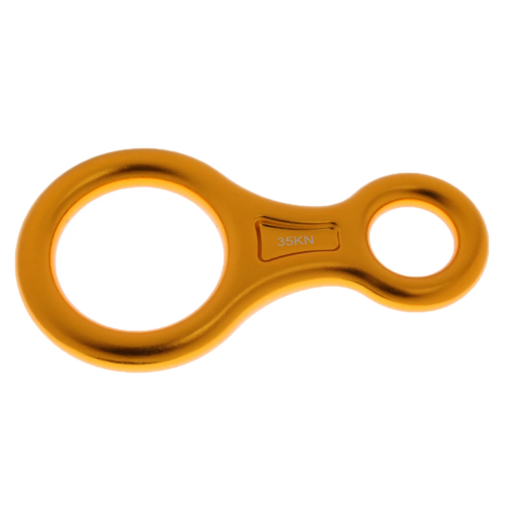 Heavy Duty Aluminum Alloy 35KN Figure 8 Shape Rock Climbing Descender Abseiling Rappelling Ring Belay Device