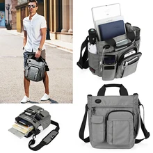 Модная мужская деловая сумка для ноутбука 1" дюймов, Мужские Двойные сумки через плечо для 9,7" Ipad, городская Повседневная сумка-мессенджер