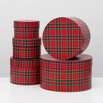 

Set of round boxes 5 in 1 "Royal Stewart", 30 x 30 x 17 - 15 x 15 x 10 cm 5351464