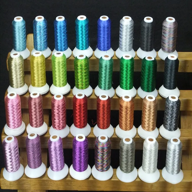 

32 Colors Simthread Metallic embroidery thread/ Computer Embroidery Sewing Thread For Hand Or Machine Embroidery