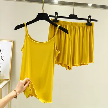 

Shorts WOMEN'S Suit Korean-style Summer Sexy Thin Trendy Two-Piece Set Large Size Modal Pajamas Tracksuit