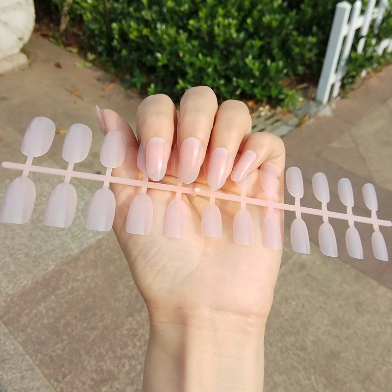 Nusx 120Pcs Bright Coffin Design False Nails Full Cover Nail Tips Fake Nail Ballerinas Nail Salon 5