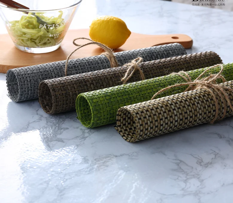 4PCS set kitchen dinning placemats for table mat nil decorative placemats heat insulation pads eco-friendly coffee tea matsLF405