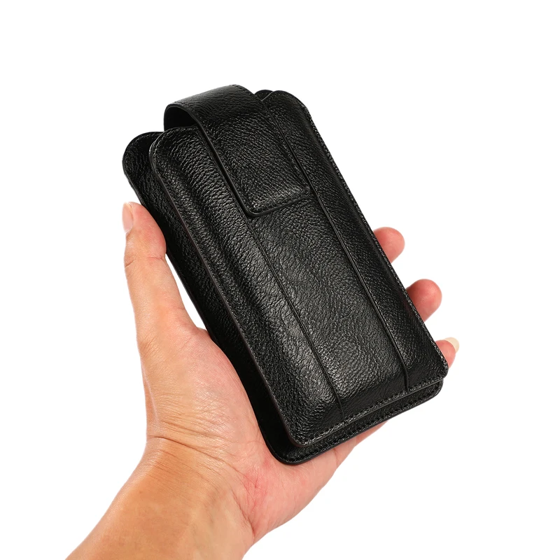 Universal 6.1-7.2inch Mobile Phone Bag 2 Pouchs For Samsung Iphone XiaoMi Smartphone Case Leather Cover Belt Clip Holster Bags