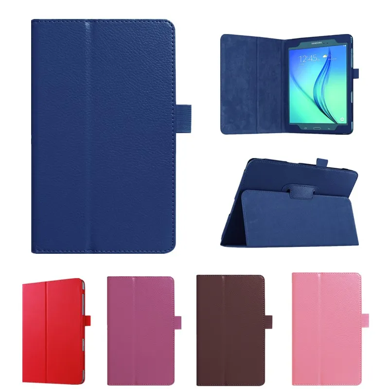 

2017 New Solid Leather Case For Samsung Galaxy Tab A 8.0'' T350 T355 SM-T355 SM-T350 Tablet Stand Folding Protective Shell Case