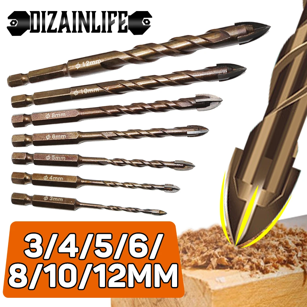 DIZAINLIFE 3/4/5/6/8/10/12 мм Крест шестигранные плитки набор сверл для Стекло Керамика