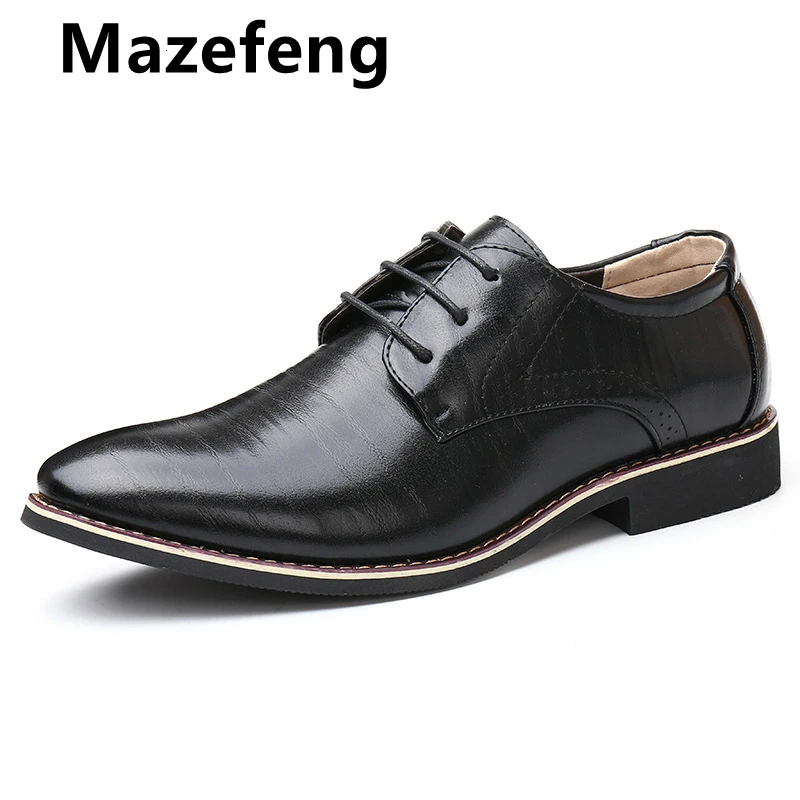 Mazefeng мужские туфли Oxford кожаная формальная офисная Классическая модельная обувь свадебные туфли деловые для мужчин zapatos hombre Vestir