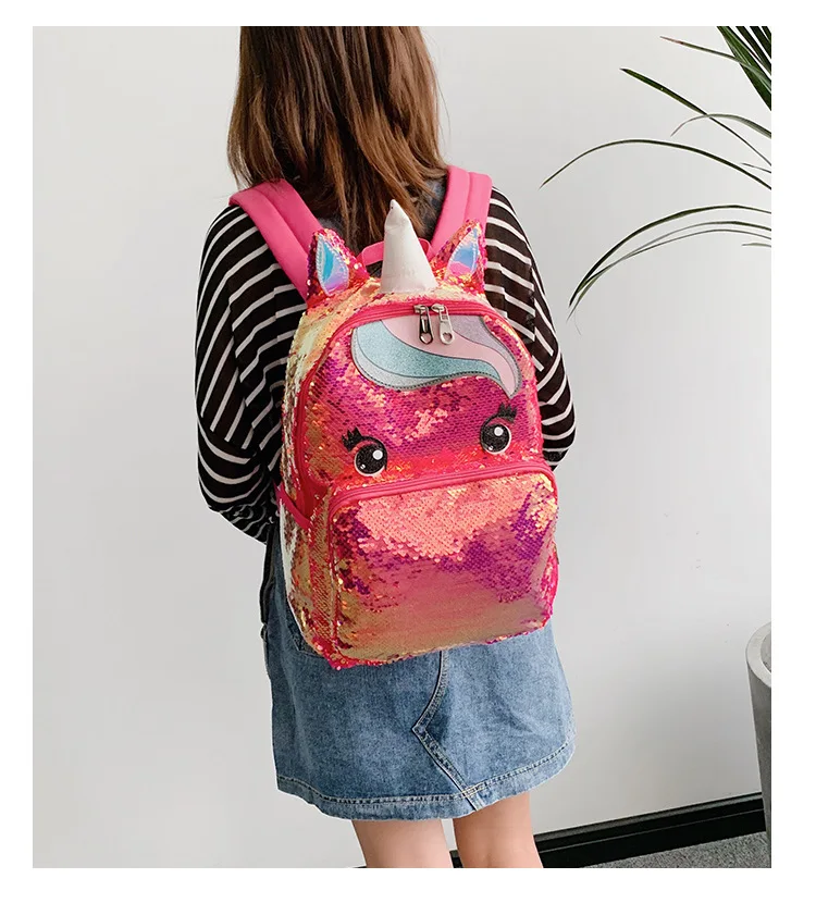 Stylish Backpacks cheap Cartoon Cute Backpack Girls Children's School Bags Sequins Unicorn Backpack Large Kawaii Schoolbags Kids Back Pack Mochila Mujer cool backpacks accessories	