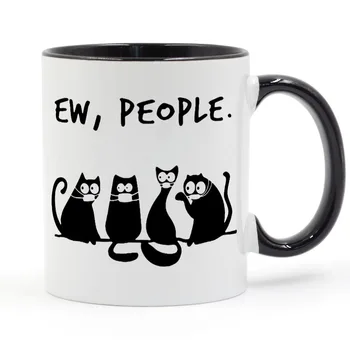 

Funny Face Mask Cat 2020 Coffee Mug Ceramic Cup Gifts 11oz