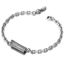 Подлинная 925 пробы серебряные ювелирные изделия личности гроб браслет Мужская мода Ретро наручные цепи аксессуары Подарки