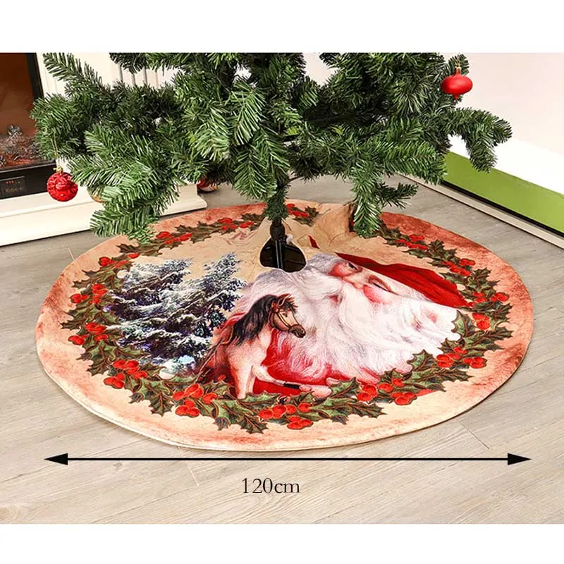 120cm Non-woven Fabric Christmas Decoration Tree Skirt Merry Christmas Decoration For Home Natal Natal Tree Skirts New Year