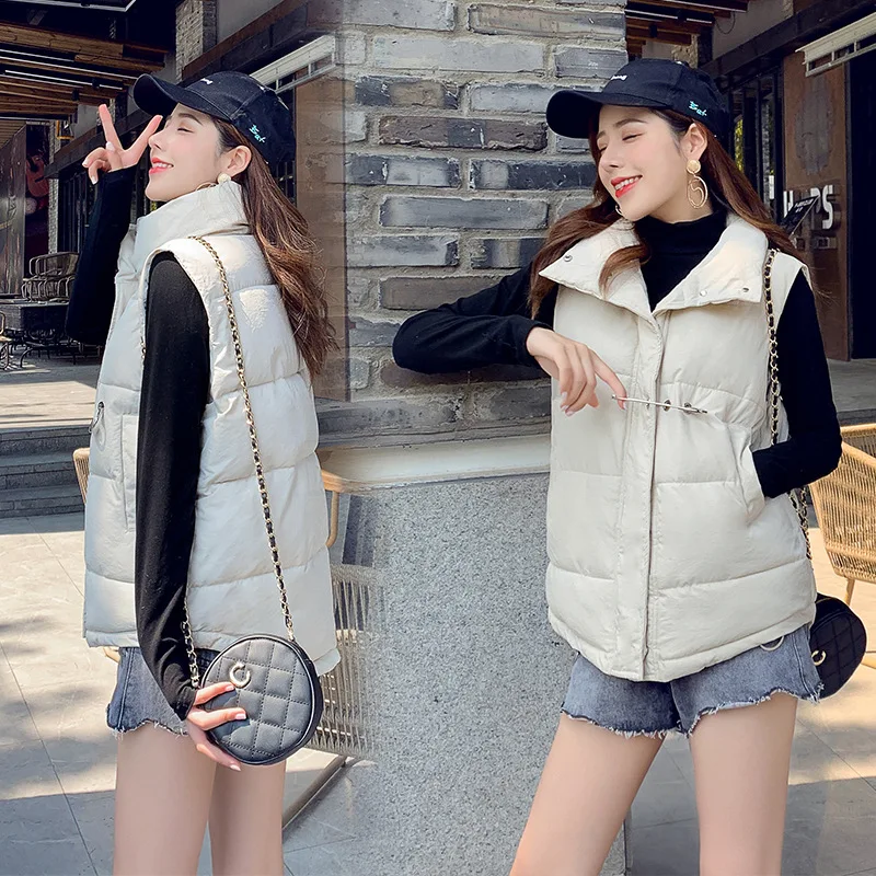 

South Korea down Feather Cotton Vest Female Winter Short Shoppe Popular Brand Korean-style down Coat Cotton-padded Clothes Vest