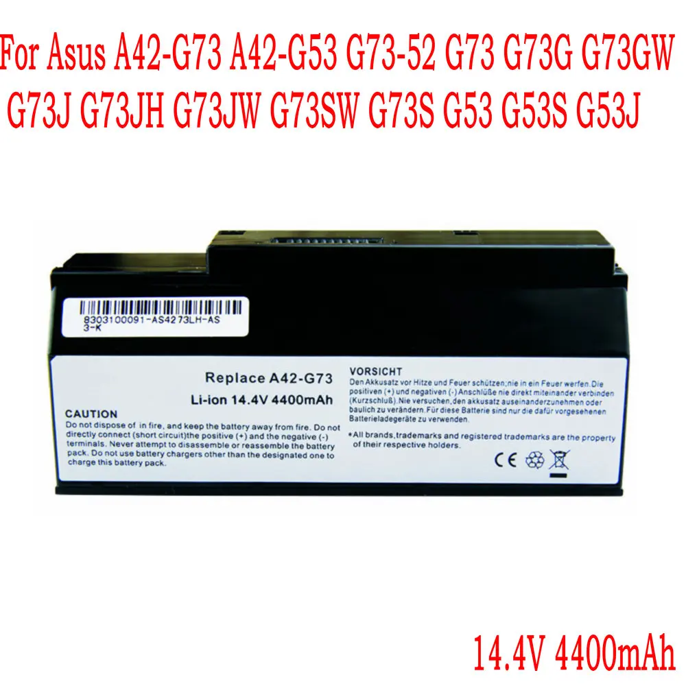 

High Quality A42-G73 Laptop Battery For Asus A42-G53 G73-52 G73 G73G G73GW G73J G73JH G73JW G73SW G73S G53 G53S G53J
