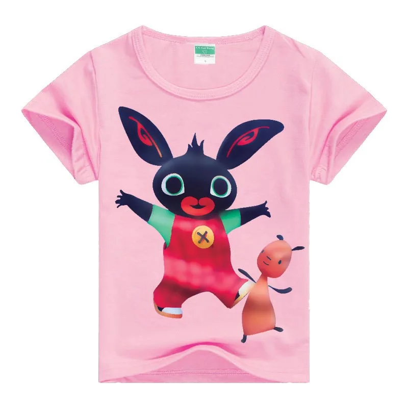 Детские толстовки с капюшоном свитера для мальчиков футболка с кроликом Bing топы с длинными рукавами для девочек, Детский свитер летняя одежда для детей 3, 4, 5, 6, 7, 8, 9, 10 лет - Цвет: Pink