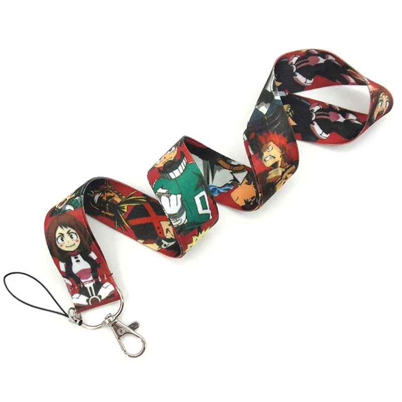 My Hero Academy Izuku Midoriya Bakugo резиновый ремешок на шею ремешок для мобильного телефона ID значок мягкая ткань брелки-цепочки для ключей