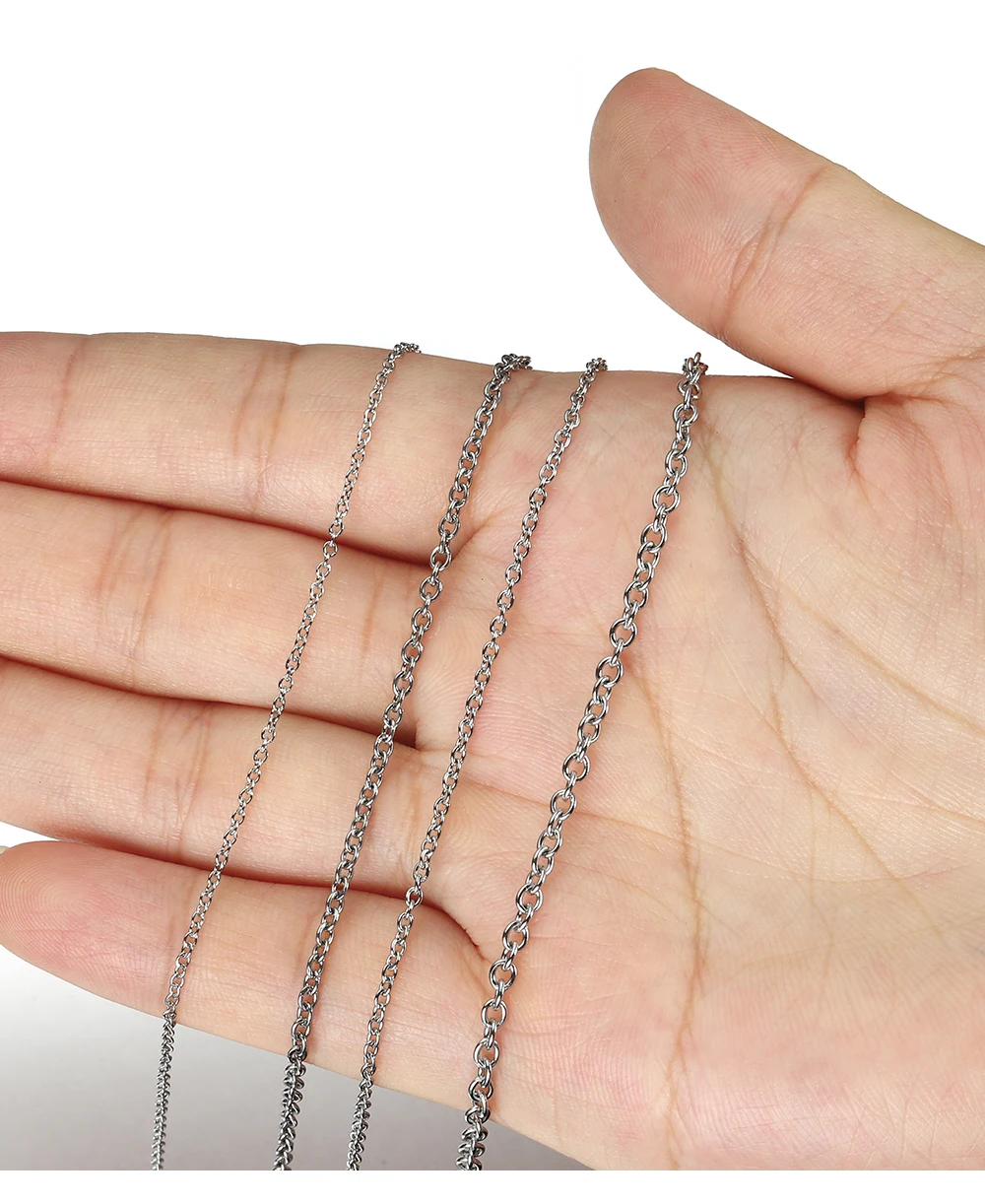 Kein Verblassen, 10 Meter, 2 Meter, Edelstahl, O-förmige Kette, Kreuzketten für Armband, Halskette, Schmuckherstellung, DIY-Großhandelszubehör – Detail 9