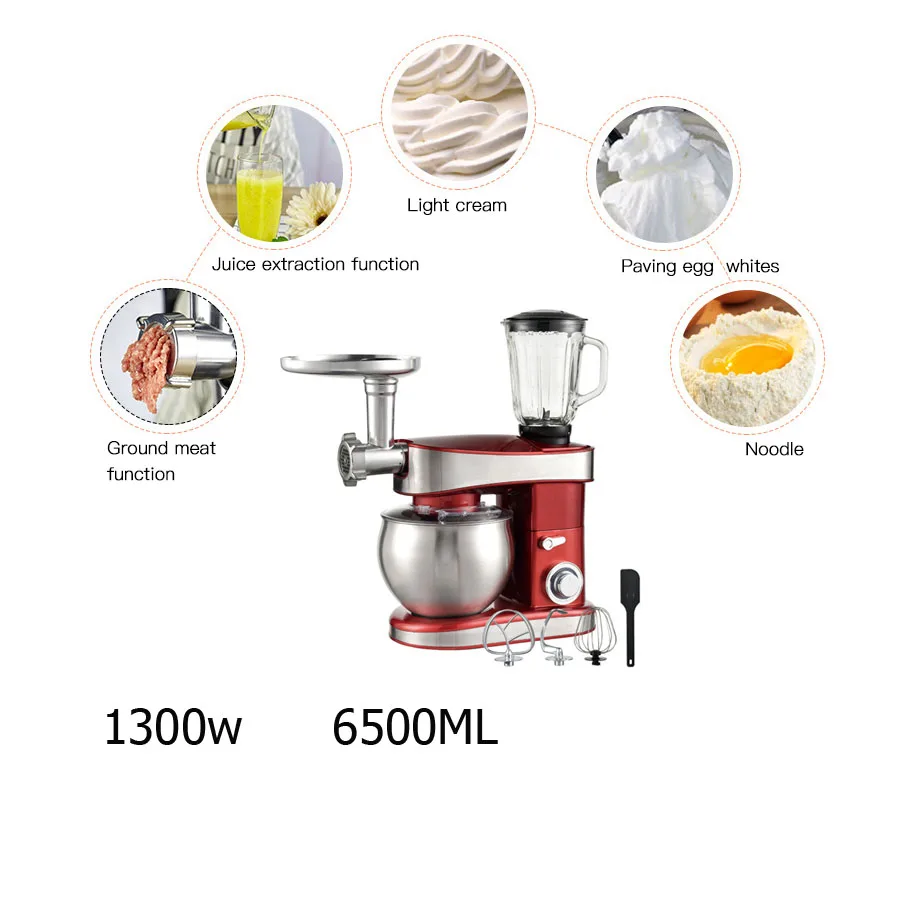 Home Use Kitchen Multi-function Electric Automatic Spiral Stand Mixer With 6.5L Bowl mixer grinder blender soybean milk blender
