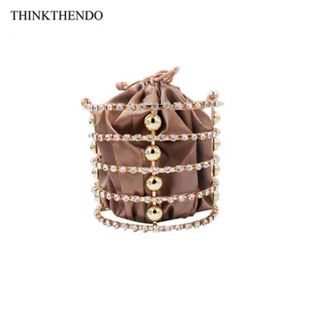 

Women's Handbag Fashion Bead Clutch Evening Bag Top Handle Tote Busket Cage
