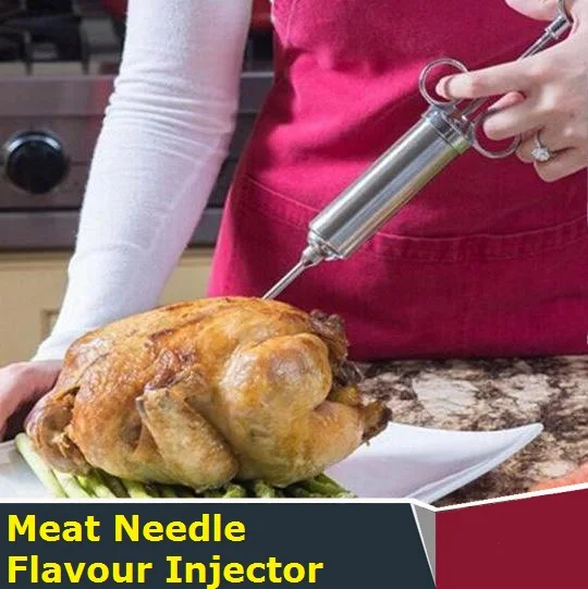 Нержавеющая сталь мясо маринада инжектор вкус барбекю индейка свинина Syinge приготовления пищи