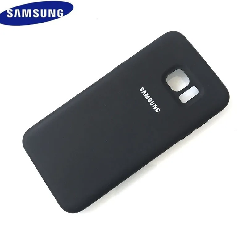 Чехол для samsung galaxy s7 edge s7edge, жидкий силиконовый чехол, шелковистый мягкий на ощупь защитный чехол на заднюю панель, противоударный и логотип - Цвет: black