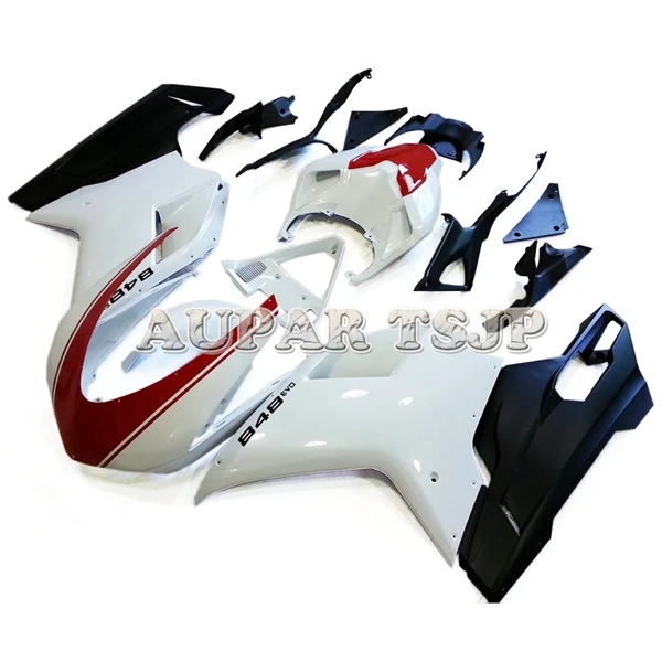 Обтекатели на мотоцикл для поездок на мотоцикле Ducati 848 1098 1198 2007 2008 2009 2010 2011 2012 кузов под давлением панелей ABS Пластик белый, черный и розовый цвета