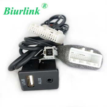 

Biurlink 28Pin Car Stereo Radio DVD CD Changer AUX USB Slot Panel AUX USB Extension Cable Adapter For Toyota Camry Corolla PRADO
