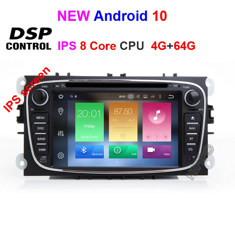 Octa Core 4G 64G DSP Автомобильный мультимедийный плеер Android 10 gps Авторадио 2 Din для FORD/Focus/Mondeo/S-MAX/C-MAX/Galaxy ram 4 Гб 32 Гб радио DSP DVR - Цвет: Octa Core 4G 64G DSP