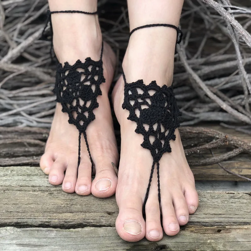 Sfit вязаные босоножки пляжная одежда для бассейна ножной браслет с кольцом на