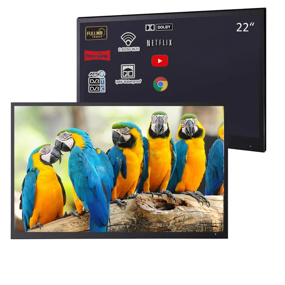 Souria бархатистая 22 дюймовая черная Full HD ванная Роскошная светодиодная смарт ТВ