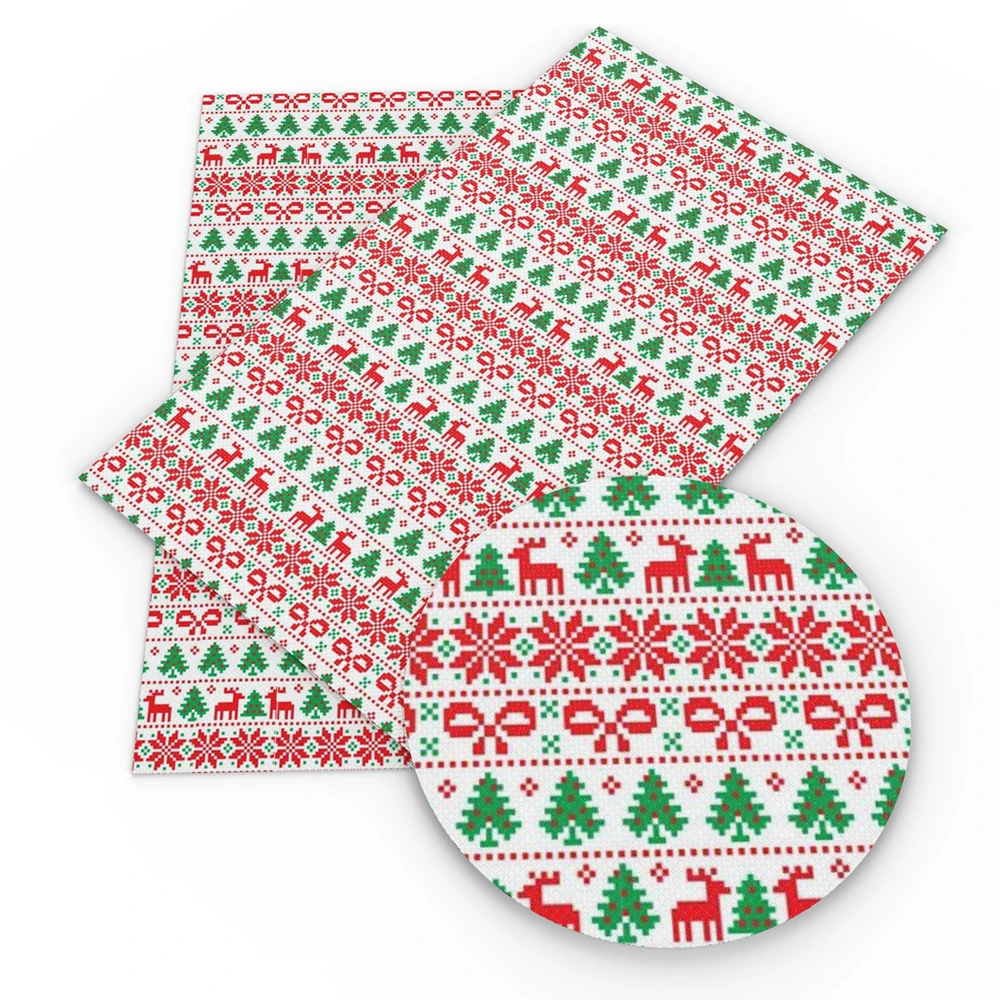 

20*34cm Christmas Tree Snow Halloween Printed Synthetic Artificial Leather,DIY Hair Bow Bags Phone Case Wallet,Sewing,1Yc7974