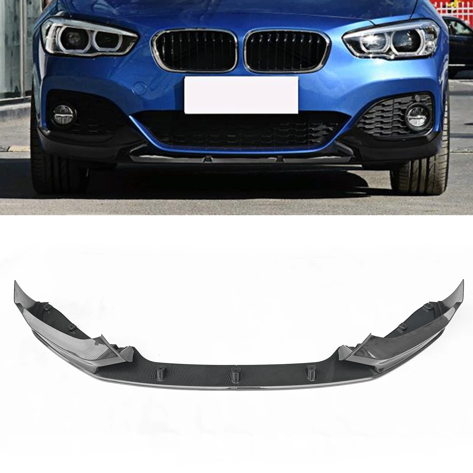 ForBMWF20F2120152020MSportFrontBumperSpoilerLipCarbonFiber