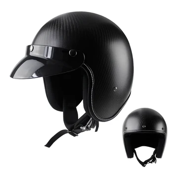 

Free carbon fiber motorcycle helmet 3 / 4 open reflective helmet