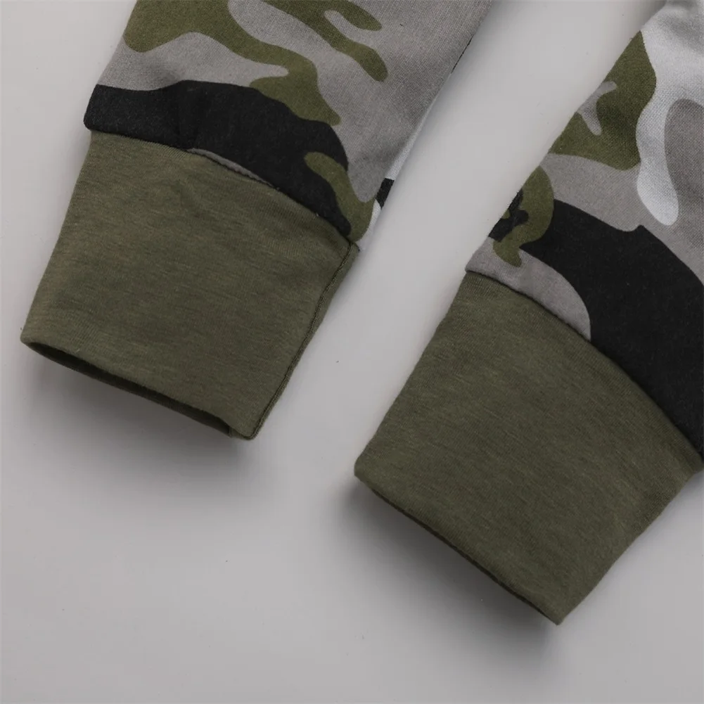 Newborn Baby Boy Girl Clothes Hoodies Sweatshirt Spring Autumn Fall Clothes Camo Tops Long Pants Outfits 2PCS Set Pocket Fashion