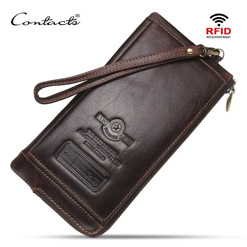 

Dark angel factory supply man purse leather multi-function magnetically RFID cross-border undertakes to hand bag