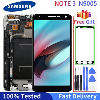 

100% ORIGINAL SUPER AMOLED N900 LCD With Frame For SAMSUNG Galaxy Note 3 N9005 N900A N900V Display Touch Screen Digitizer