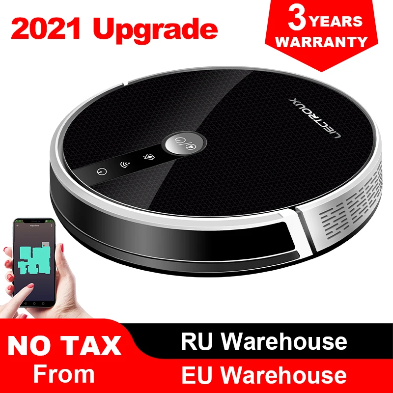 LIECTROUX C30B Robot Vacuum Cleaner Map NavigationWiFi App4000Pa SuctionSmart MemoryElectric WaterTankWet MoppingDisinfect