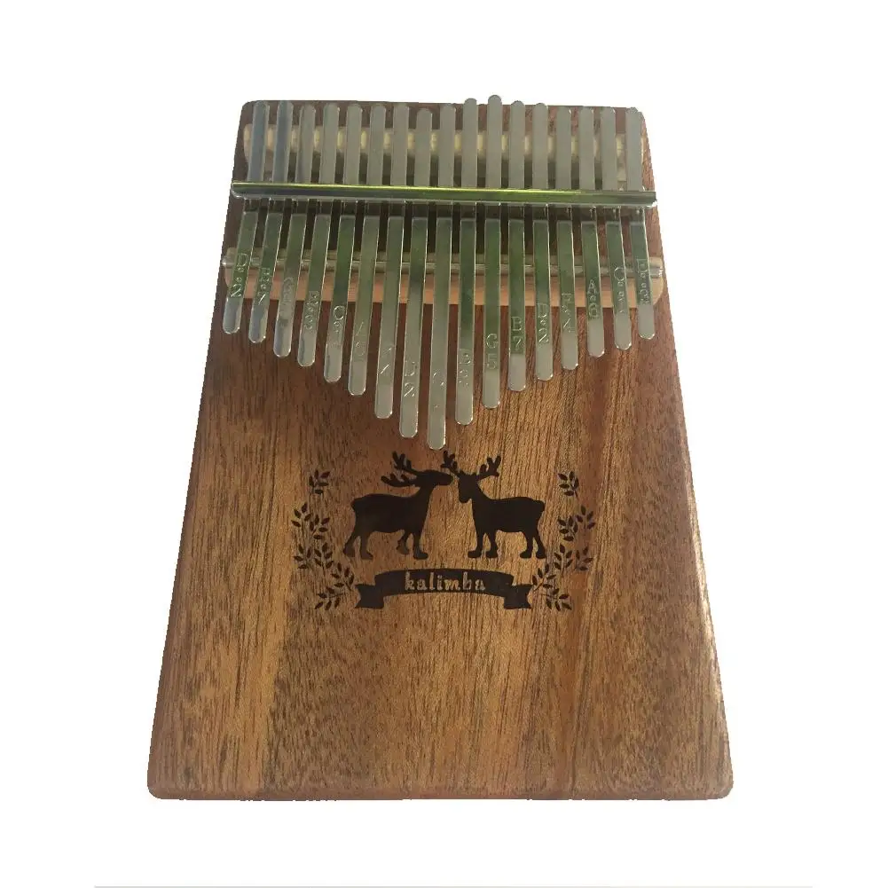 17 клавиш Kalimba большой палец пианино из красного дерева тело олень узор музыкальный инструмент твердой древесины портативный Mbira с тюнинг молоток