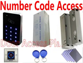 

Glass Doorframeless Lock Number Backup LED light Pin code Access controller kit
