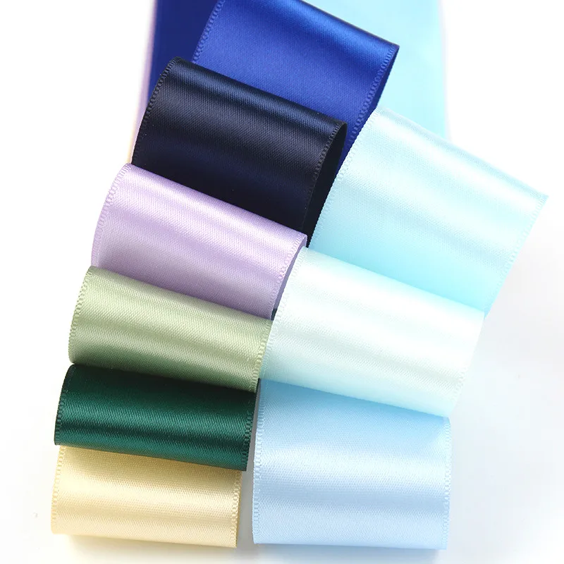 4 см Шелковая атласная лента для рукоделия 40 мм одноцветные ленты Свадебные украшения DIY подарки упаковка поставки 5 м/рулон